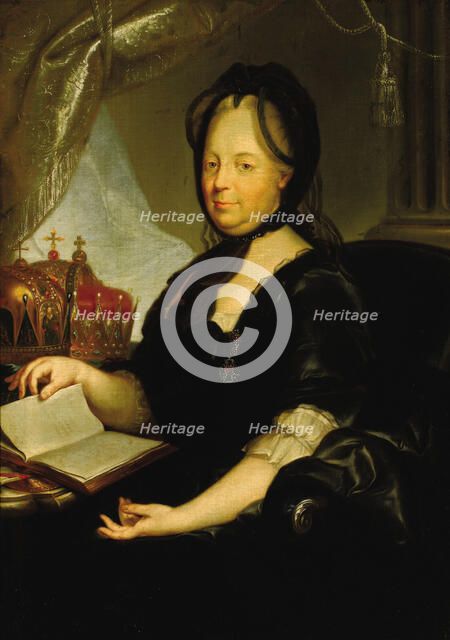 Catherine II in mourning, 1760s. Artist: Meytens, Martin van, the Younger (1695-1770)