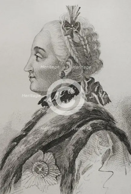 Catherine the Great,1839.  Creator: Mme Lesueur.