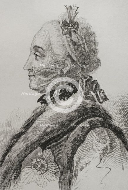 Catherine the Great,1839.  Creator: Mme Lesueur.