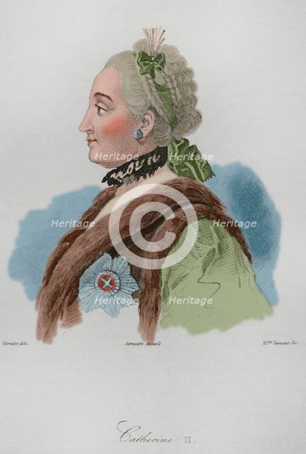 Catherine the Great or Catherine II, (1729-1796), Empress of Rusia from 1762 to 1796.  Creator: Augustin François Lemaitre.