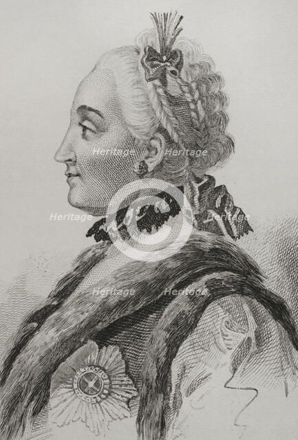 Catherine the Great,1839.  Creator: Mme Lesueur.