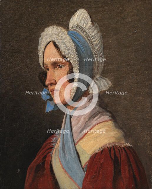 Cathrine Lundbye, née Bonnevie, the artist's mother, 1836. Creator: Johan Thomas Lundbye.