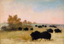 Catlin and Party Stalking Buffalo, Upper Missouri, 1846-1848. Creator: George Catlin