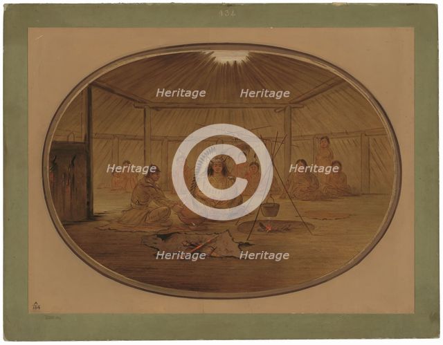 Catlin Feasted by the Mandan Chief, 1861/1869. Creator: George Catlin.