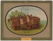 Catlin Painting the Portrait of Mah-to-toh-pa - Mandan, 1861/1869. Creator: George Catlin