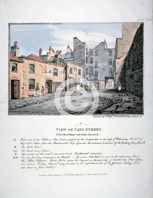 Cato Street, Marylebone, London, 1820. Artist: F Moser
