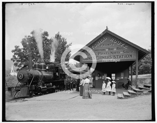 Catskill Mountain railway station, Haines Corners, Catskill Mountains, N.Y., (1902?). Creator: Unknown.