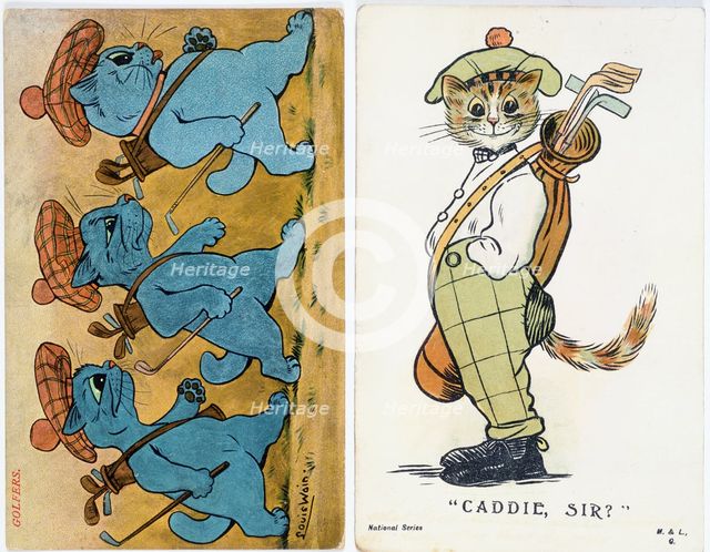 Cats with a golfing theme, c1910. Creator: Unknown.