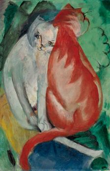 Cats, red and white, 1912. Creator: Marc, Franz (1880-1916)