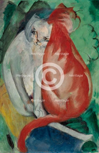 Cats, red and white, 1912. Creator: Marc, Franz (1880-1916).