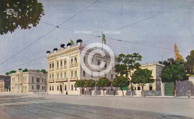 'Cattete Palace - The Official Residence of the President of Brazil', 1914. Artist: Edgar L Pattison.