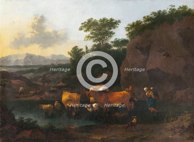 Cattle at a ford, 1670-1680. Creator: Abraham Jansz Begeyn.