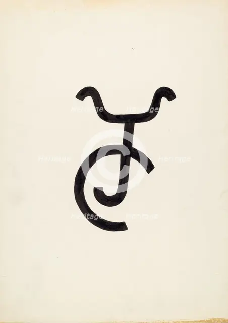 Cattle Brand, c. 1936. Creator: J.Henry Marley.