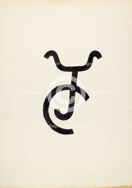 Cattle Brand, c. 1936. Creator: J.Henry Marley.