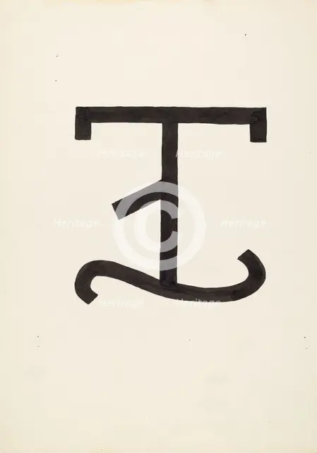 Cattle Brand, c. 1936. Creator: J.Henry Marley.