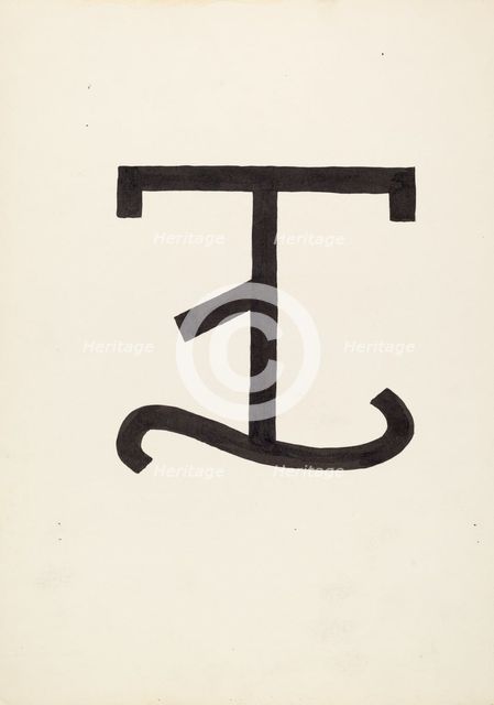 Cattle Brand, c. 1936. Creator: J.Henry Marley.