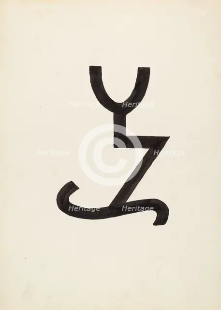 Cattle Brand, c. 1936. Creator: J.Henry Marley.