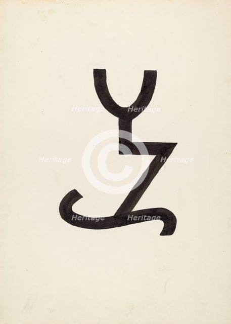 Cattle Brand, c. 1936. Creator: J.Henry Marley.