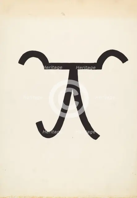Cattle Brand, c. 1936. Creator: J.Henry Marley.