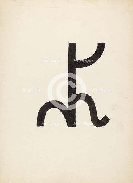 Cattle Brand, c. 1936. Creator: J.Henry Marley.
