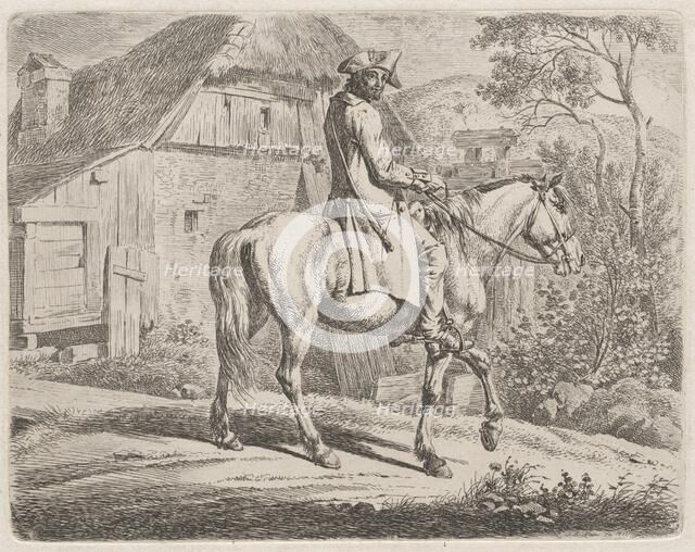 Cattle Dealer on Horseback, 1811. Creator: Johann Adam Klein.