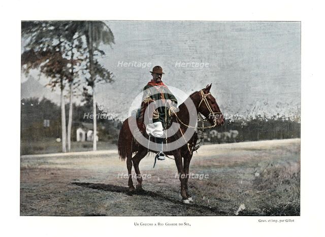 Cattle herder, Rio Grande do Sul, Brazil, 19th century. Artist: Gillot