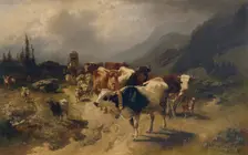 Cattle herding, 1870. Creator: Conrad Buhlmayer