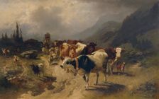 Cattle herding, 1870. Creator: Conrad Buhlmayer