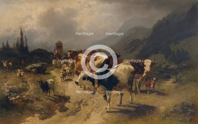 Cattle herding, 1870. Creator: Conrad Buhlmayer.