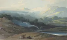 Cattle Resting in a Mountainous Landscape, ca. 1808-12. Creator: George Chinnery