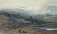 Cattle Resting in a Mountainous Landscape, ca. 1808-12. Creator: George Chinnery