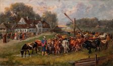 Cattle's Return, 1868. Creator: Jozef Brodowski
