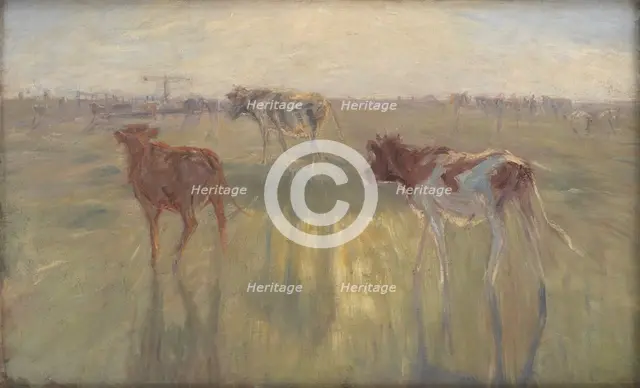 Cattle Seen against the Sun on the Island of Saltholm, 1892. Creator: Theodor Esbern Philipsen.