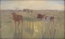Cattle Seen against the Sun on the Island of Saltholm, 1892. Creator: Theodor Esbern Philipsen