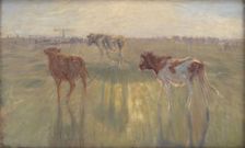 Cattle Seen against the Sun on the Island of Saltholm, 1892. Creator: Theodor Esbern Philipsen