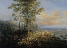 Cattle with cowherds, c1640s. Creator: Lucas van Uden