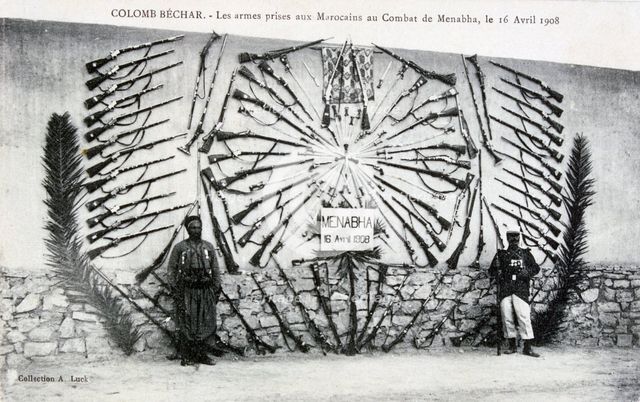 Catured arms from the battle of Menabha, Colomb-Béchar, Algeria, c1910. Artist: Unknown