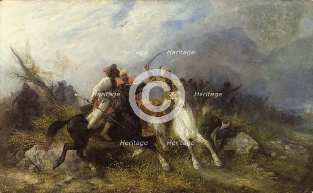 Caucasian Battle. Artist: Brandt, Jozef (1841-1915)