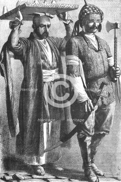 ''Caucasian Prince in Chain Armour,and attendant; The Caucasus', 1875. Creator: Unknown.