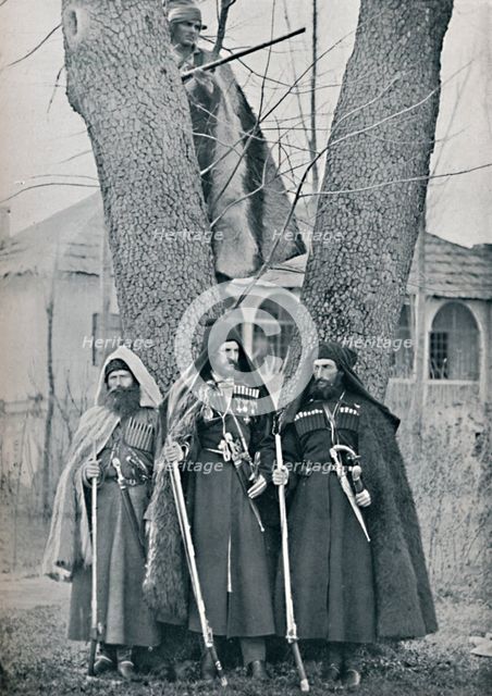 Caucasian soldiers, 1912. Artist: Unknown.