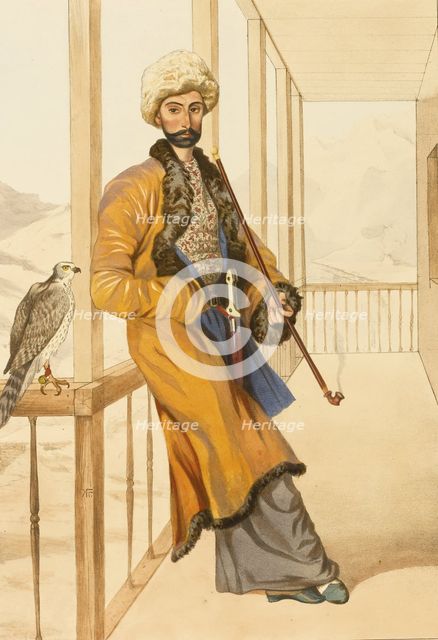 Caucasian traditional dress, 1840s. Artist: Gagarin, Grigori Grigorievich (1810-1893)