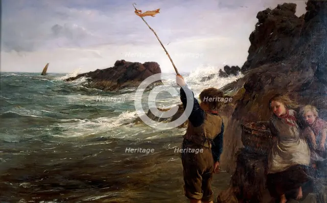 'Caught by the Tide', 1869. Artist: James Clarke Hook