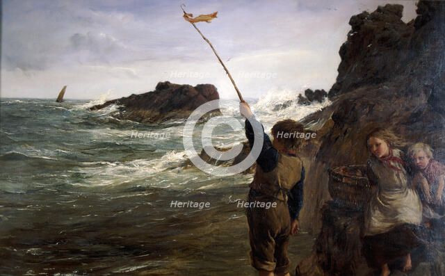 'Caught by the Tide', 1869. Artist: James Clarke Hook