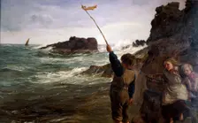 Caught by the Tide 1869. Artist: James Clarke Hook
