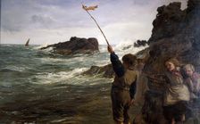 Caught by the Tide 1869. Artist: James Clarke Hook