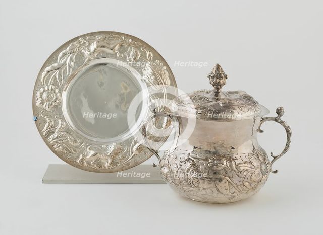 Caudle Cup with Cover and Stand, England, 19th century (Reproduction); 1664/65 (Original). Creator: Unknown.