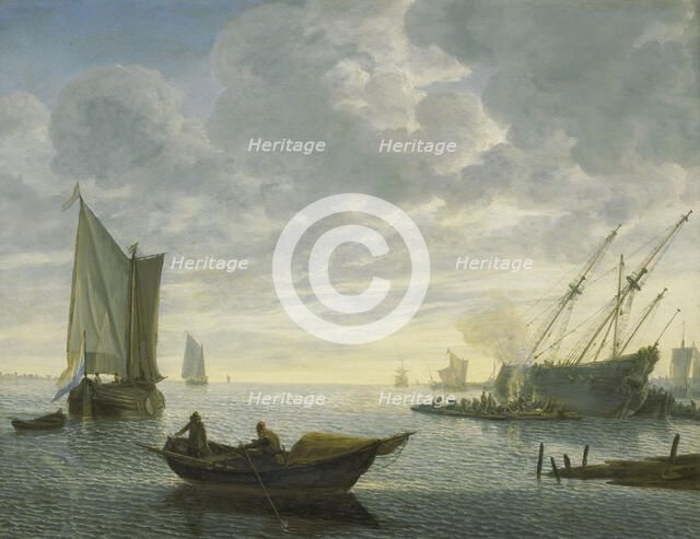 Caulking of a Vessel, 1660-1686. Creator: Lieve Verschuir.