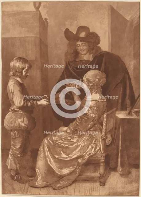 Cavalier and Lady with a Page, 1779, published 1781. Creator: Cornelis Brouwer.