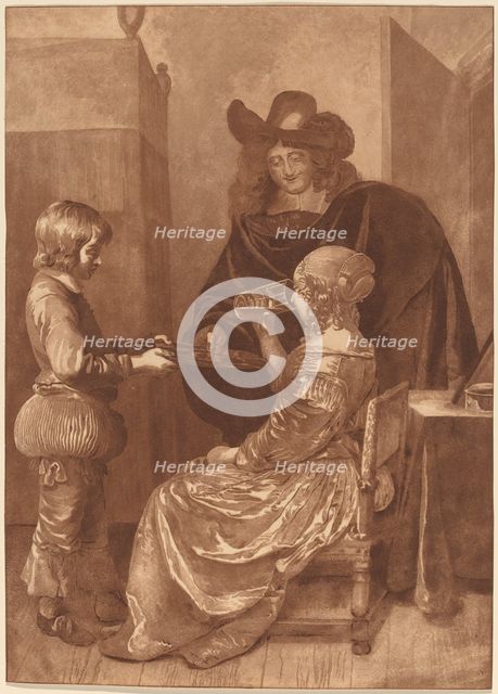 Cavalier and Lady with a Page, 1779, published 1781. Creator: Cornelis Brouwer.