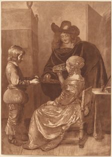 Cavalier and Lady with a Page, 1779, published 1781. Creator: Cornelis Brouwer